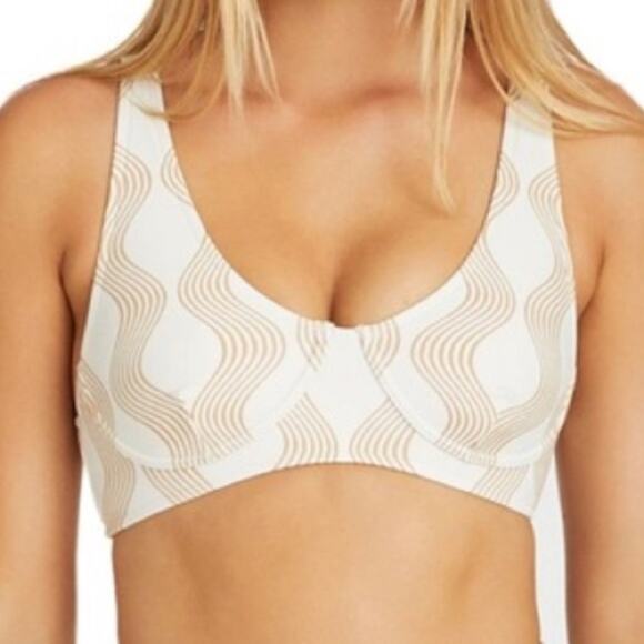NEW Zulu & Zephyr X Free People Tan Wave Bra Cup Bikini Top - Picture 1 of 10